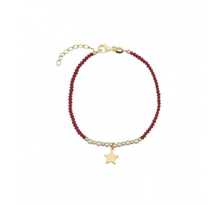 PULSERA PLATA DORADA PIEDRAS FACETADAS ESTRELLA PU5339CH/13