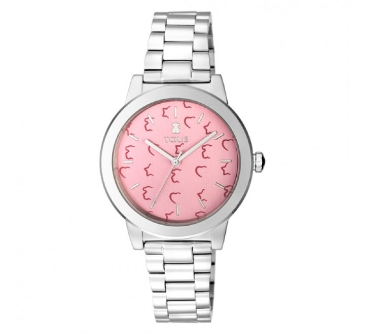 RELOJ TOUS EN ACERO CON ESFERA ROSA REF 100350630
