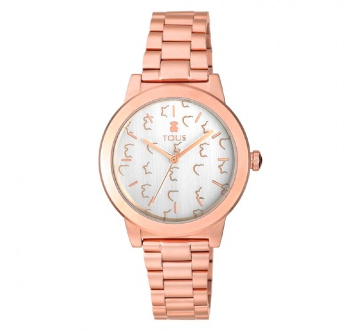 RELOJ TOUS ACERO ROSADO ESFERA DECORADA 100350640