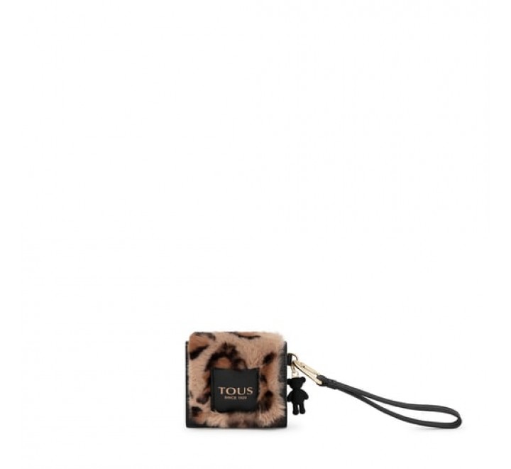 BILLETERA XS TOUS AMAYA WILD BEIGE-NEGRO 195900536