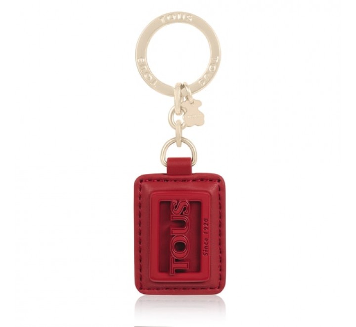 LLAVERO TOUS SQUARE PLATA ROJO 195960755
