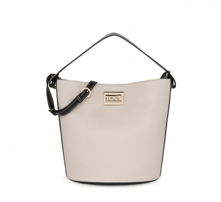 BOLSO BOMBONERA TOUS LEGACY BEIGE-NEGRO 295901021