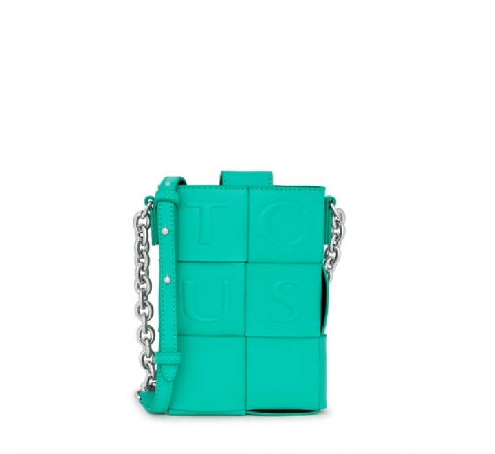 MINIBOLSO TOUS T DAMAS TURQUESA-MARRON OSCURO 295901146