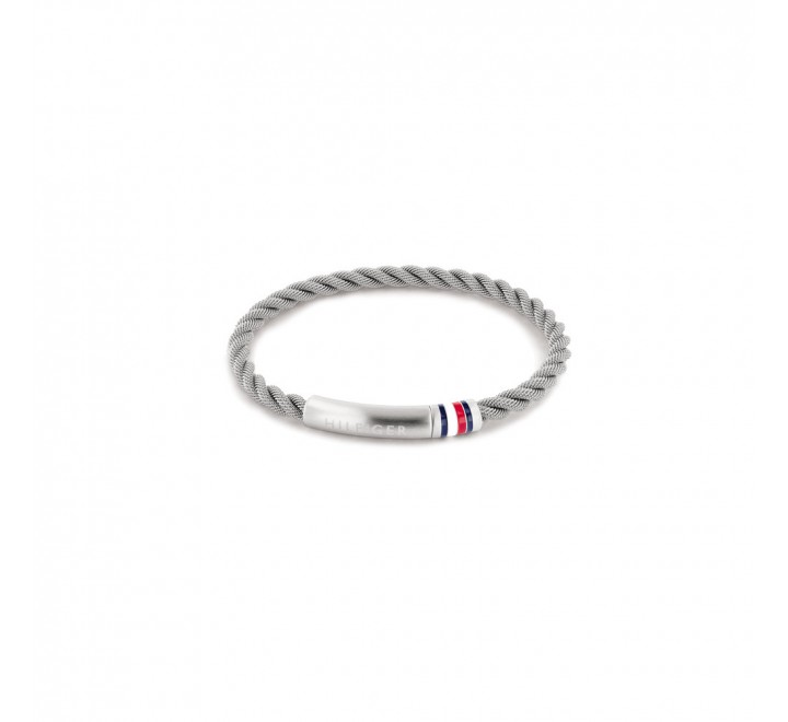 PULSERA TOMMY HILFIGER ACERO RIGIDA TRENZA LOGO 2790342