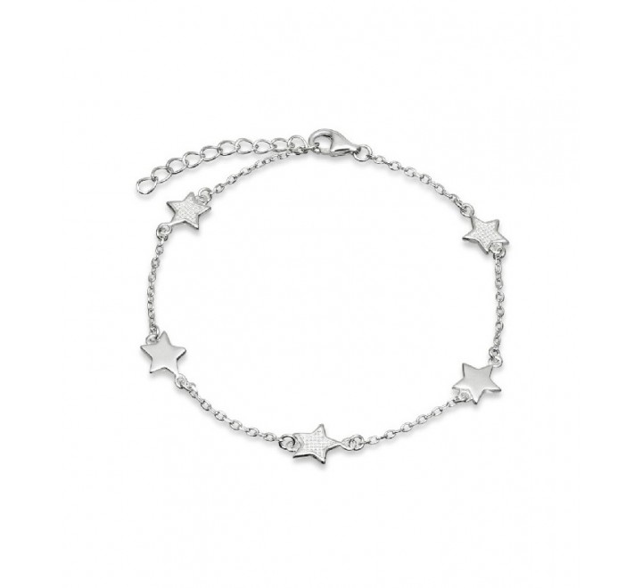 PULSERA PLATA CINCO ESTRELLAS EN LINEA PU4422