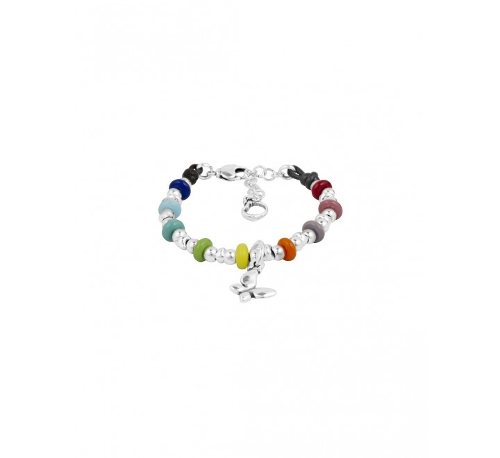 PULSERA CICLON BOLAS COLORES MARIPOSA COLGANDO 221131