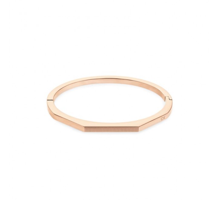 PULSERA CALVIN KLEIN ACERO ROSADO RIGIDA VISAGRA 35000047