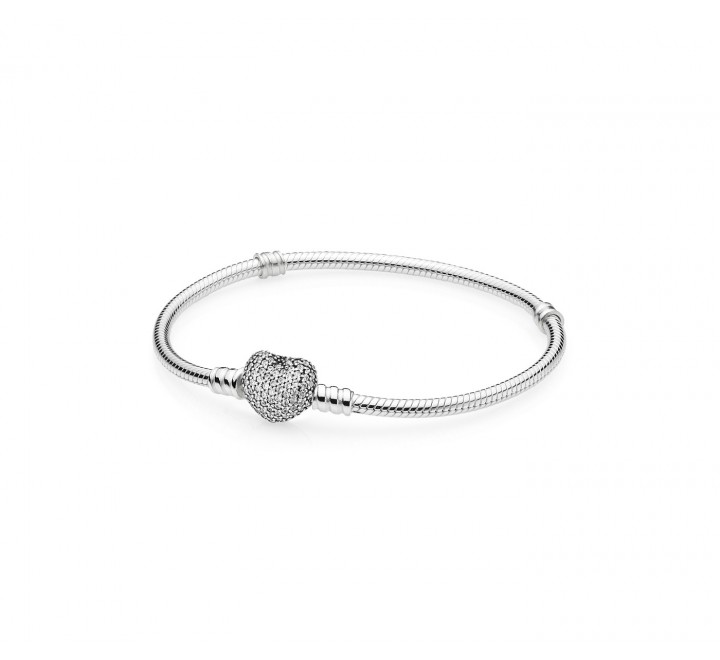 PULSERA PANDORA 590727CZ-18 CIERRE CORAZON PAVE
