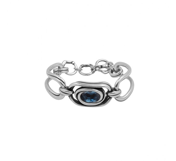 PULSERA CICLON ZAMAK COM PIEDRA AZUL EMO129-71-0