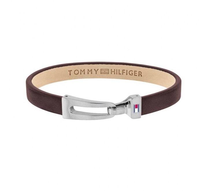 PULSERA TOMMY HILFIGER CUERO MARRON BROCHE ACERO 2790053