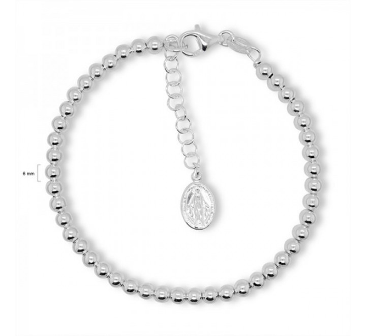 PULSERA PLATA PU7180B BOLAS 6MM
