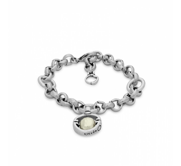 PULSERA CICLON ZAMAK CADENA ROLO CON PERLA 211104-40-0