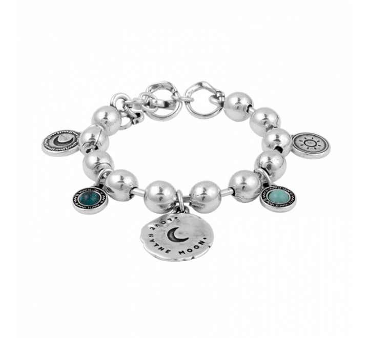 PULSERA CICLON ZAMAK BOLAS Y COLGANTES COLOR TURQUESA 212111-51-0