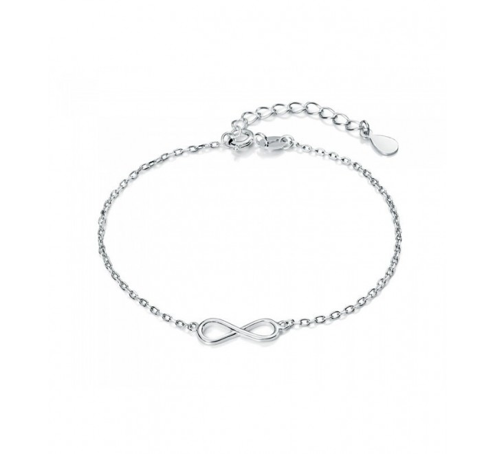 PULSERA PLATA INFINITO LISO RODIO PU3840