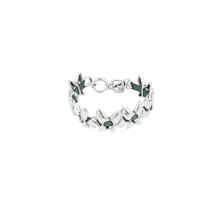 PULSERA CICLON CUERO AZUL MARIPOSAS ZAMAK 221124-12-0
