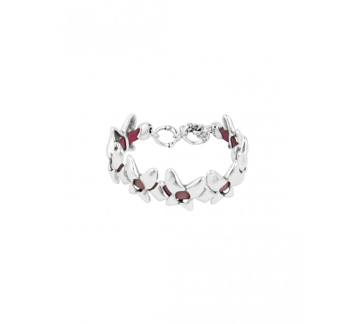 PULSERA CICLON CUERO ROSA MARIPOSAS ZAMAK 221124-09-0
