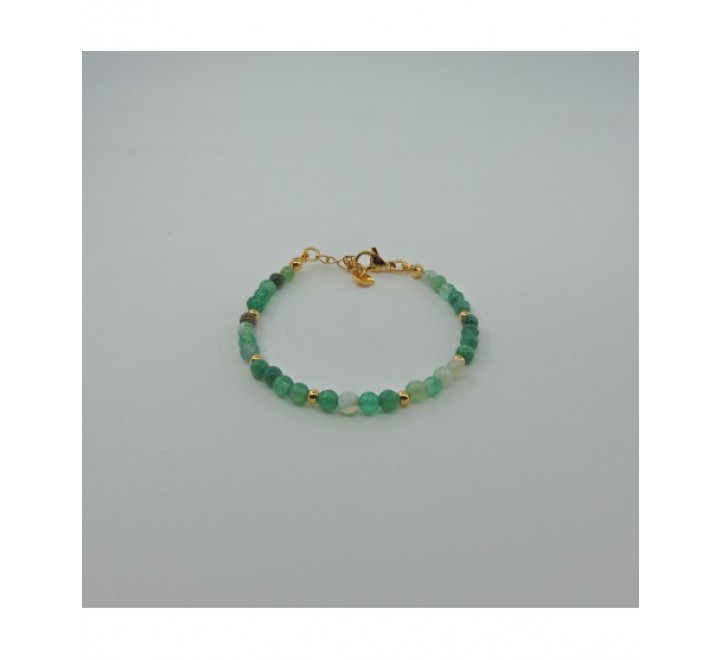 PULSERA IVOIRE ACERO DORADO PIEDRAS VERDES K212/10D