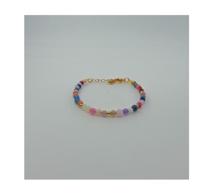 PULSERA IVOIRE ACERO DORADO PIEDRAS COLORES K212/9D
