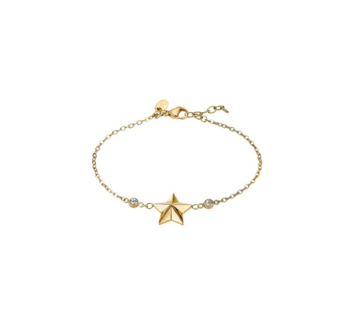 PULSERA LOTUS ACERO DORADO ESTRELLA LISA LS2599/2/2