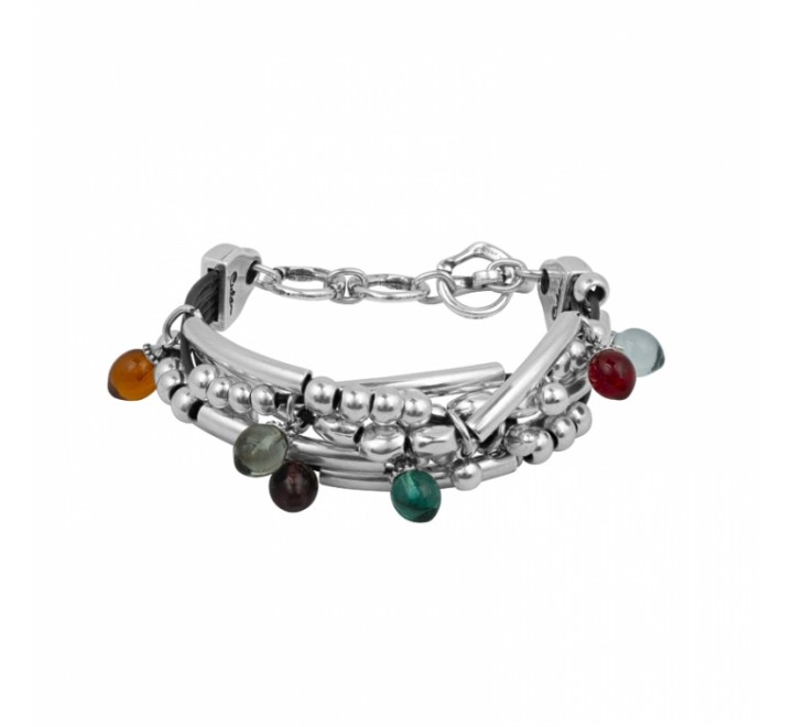 PULSERA CICLON ZAMAK MULTIHILO BOLAS COLORES 213119
