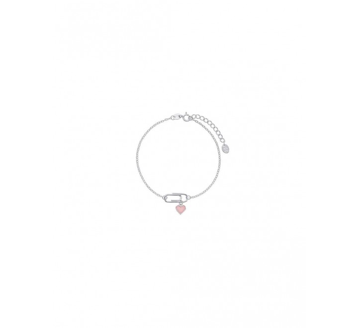 PULSERA MAREA PLATA ALFILER CORAZON ROSA COLGANDO D02403/AA