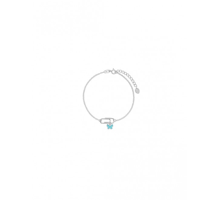 PULSERA MAREA PLATA ALFILER MARIPOSA AZUL D02403/AD