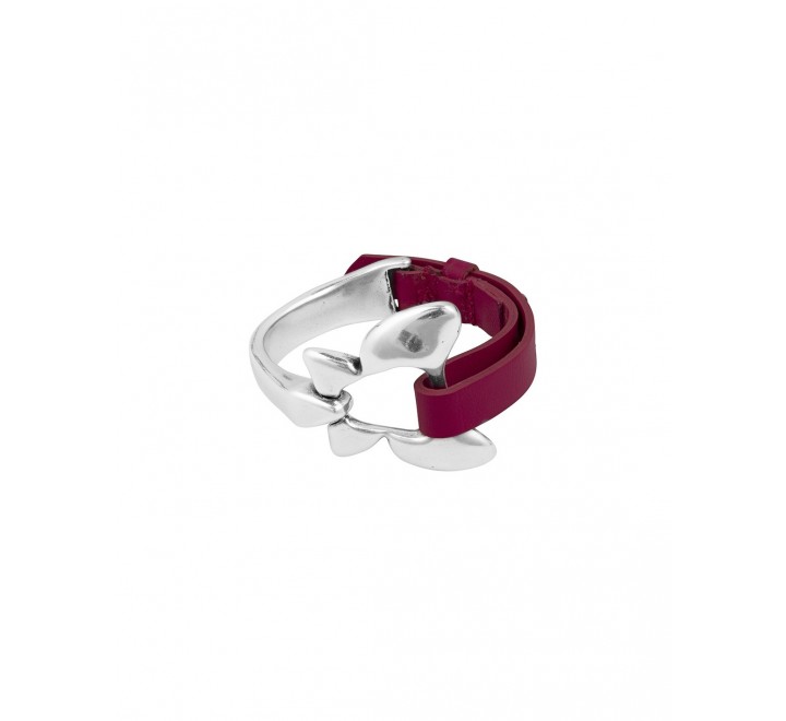 PULSERA CICLON ZAMAK MARIPOSA Y CUERO ROSA 221123-09-0