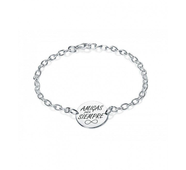 PULSERA PLATA CON MEDALLA AMIGAS PARA SIEMPRE PU4103