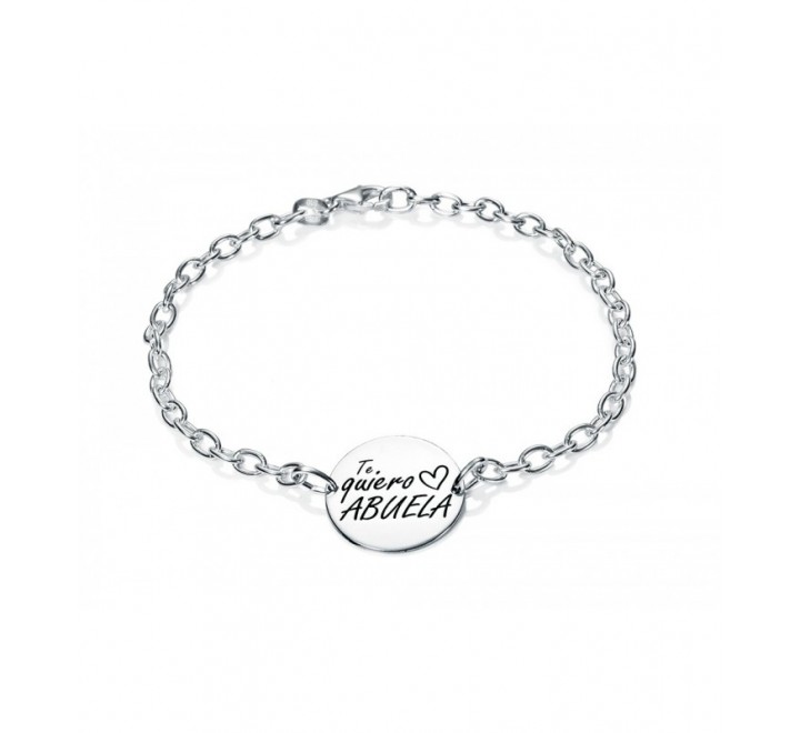 PULSERA PLATA MEDALLA TE QUIERO ABUELA PU4108