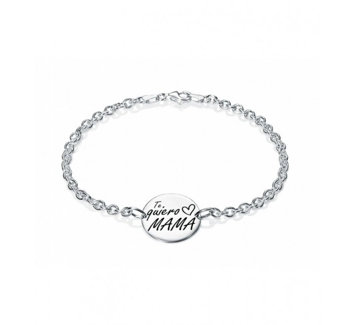 PULSERA PLATA MEDALLA TE QUIERO MAMA PU4106