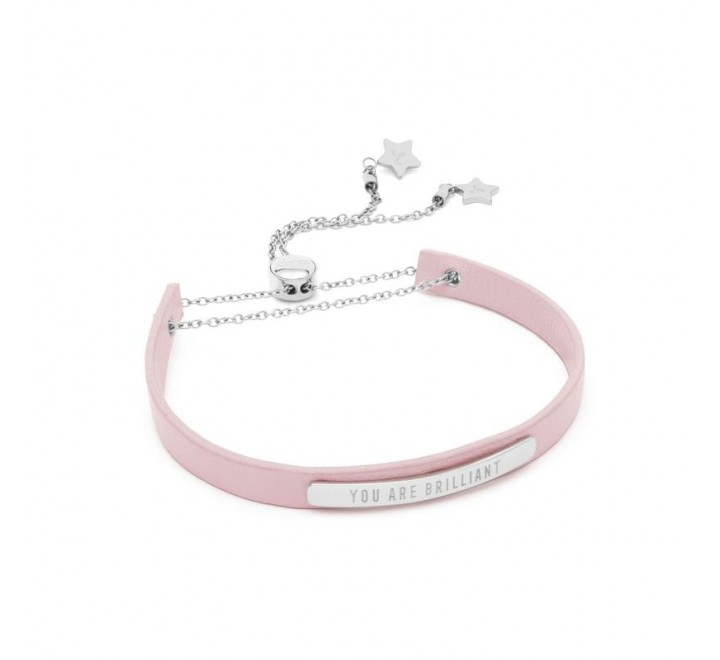 PULSERA MR WONDERFUL WJ30002 CUERO ROSA Y ACERO CON ESTRELLA