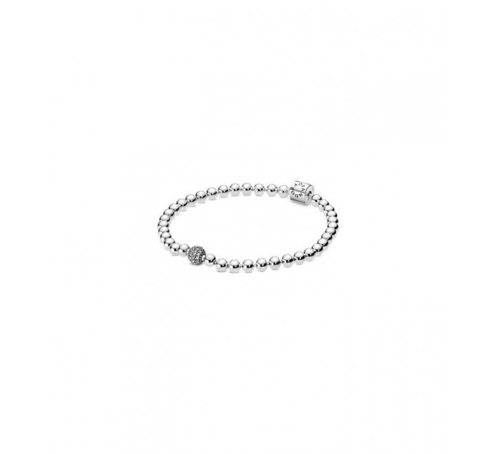 PULSERA PANDORA PLATA DE CUENTAS Y CIRCONITAS 598342CZ-19
