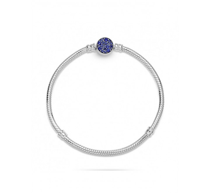 PULSERA PANDORA 599288C01-19 PLATA BROCHE CIRCONITAS AZUL