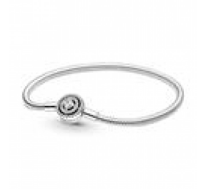 PULSERA PANDORA PLATA BROCHE REDONDO CIRCONITAS 590038C01-17
