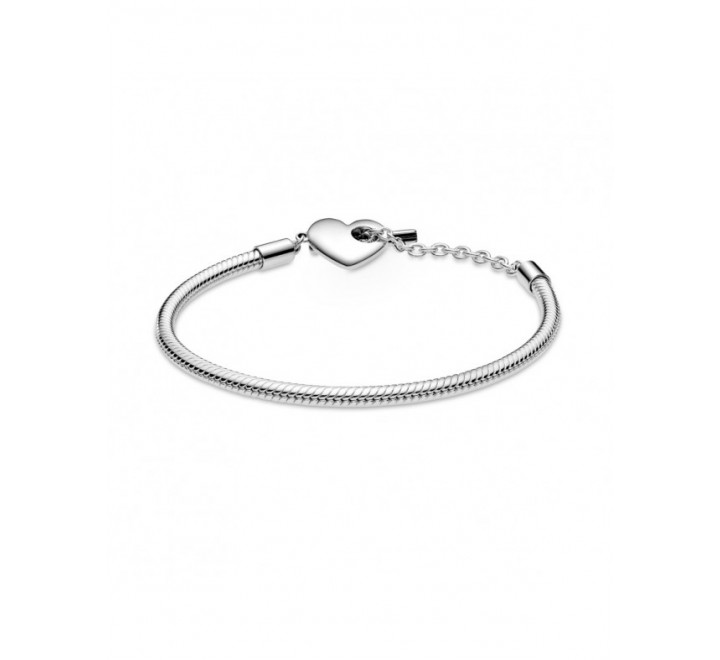 PULSERA PANDORA 599285C00-18 PLATA BROCHE CORAZON Y CADENA