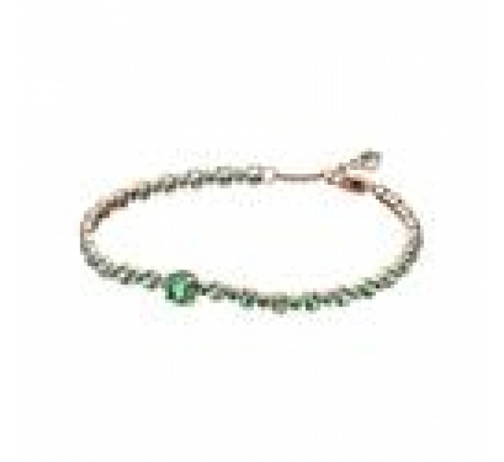PULSERA PANDORA PLATA ROSADA CIRCONITAS VERDES 580044C01-18
