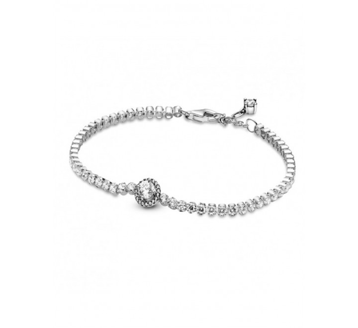PULSERA PANDORA PLATA TENNIS HALO BRILLANTE 599416C01-18