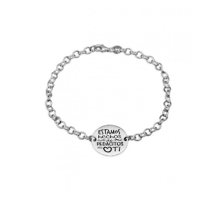PULSERA PLATA PEDACITOS DE TI DISCO 17MM PU4513