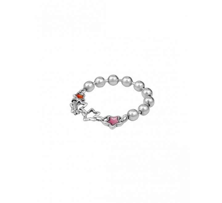 PULSERA CICLON BOLAS Y ESTRELLA ROSA ZAMAK 222109-09-0
