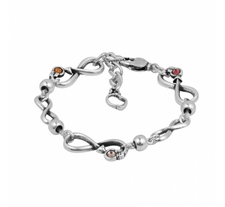 PULSERA CICLON ZAMAK INFINITOS Y PIEDRAS COLOR 213109-09-0