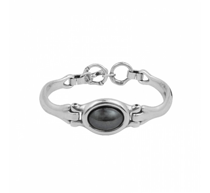PULSERA CICLON ZAMAK SEMIRIGIDA PIEDRA GRIS 213100