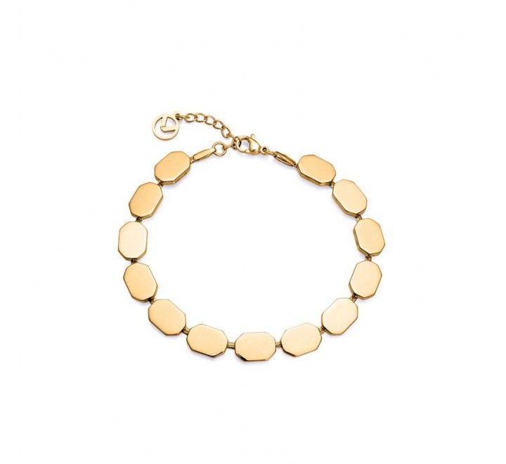 PULSERA ACERO IP DORADO PLACAS 15159P01012