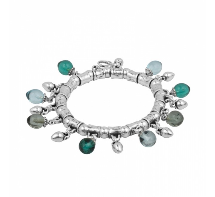 PULSERA CICLON ZAMAK COLGANTITOS AZULES 213116-07-0