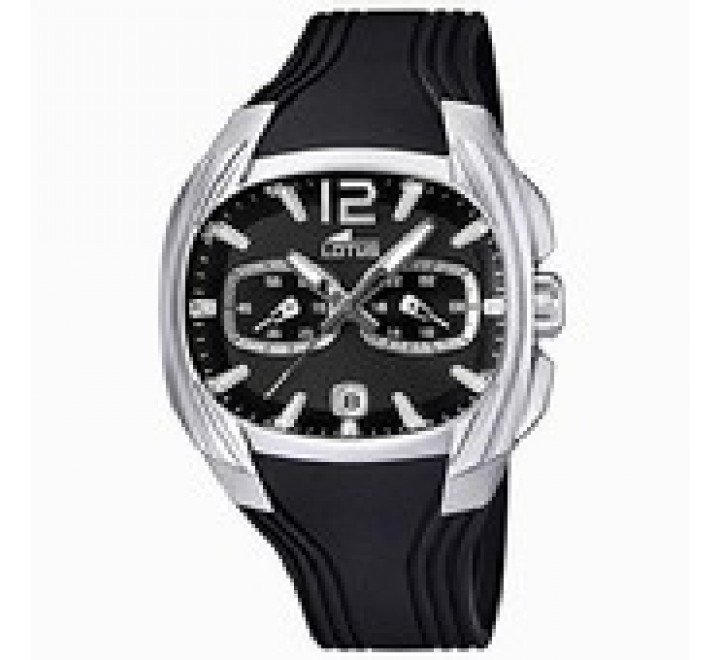 RELOJ LOTUS SILICONA NEGRA CAJA ACERO ESFERA NEGRA 15756/D