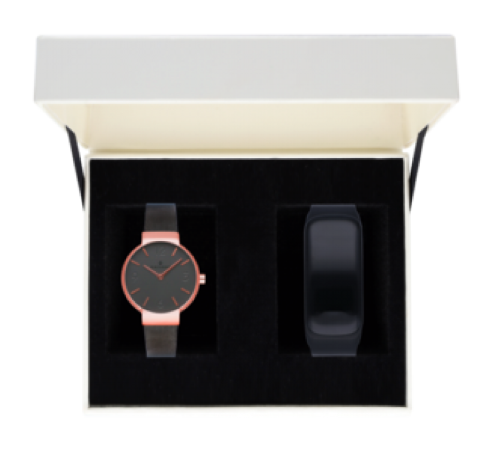 RELOJ RADIANT RA528601T ACERO ESTERILLA NEGRO CAJA ROSADA