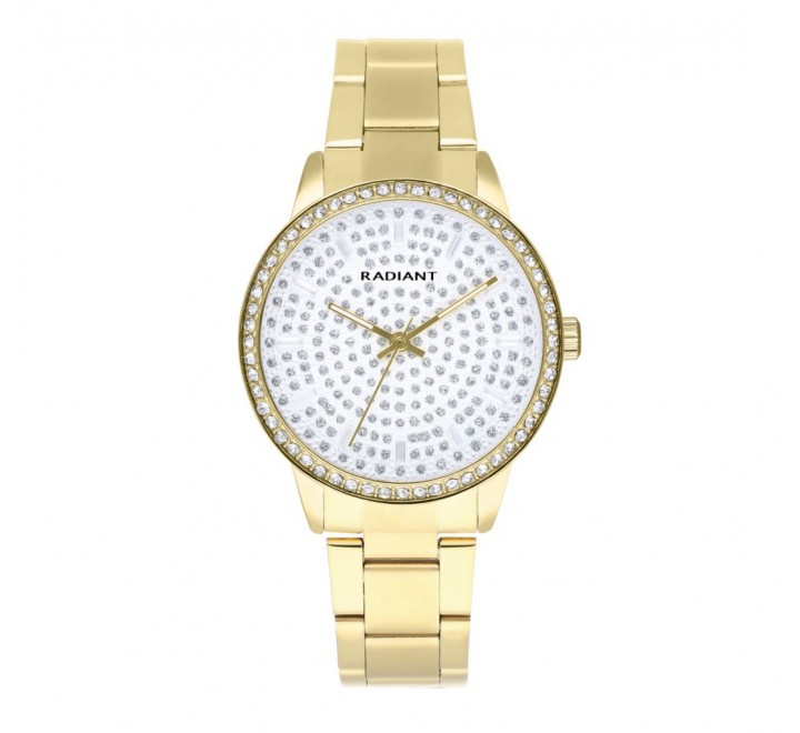 RELOJ RADIANT ACERO DORADO CAJA 38MM CIRCONITAS RA578202