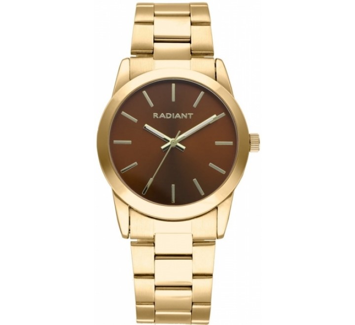 RELOJ RADIANT ACERO DORADO ESFERA MARRON DE 36MM RA594204