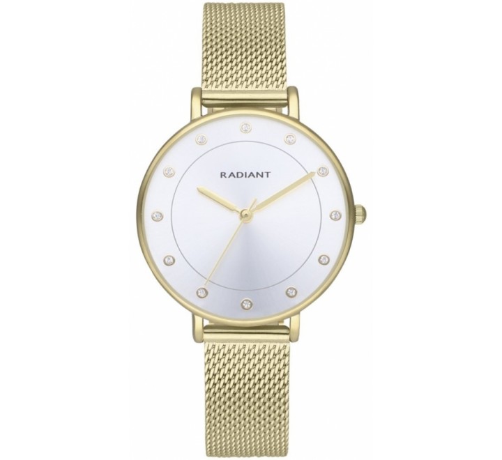 RELOJ RADIANT CAJA 36MM ACERO DORADO Y CORREA GRIS RA600202