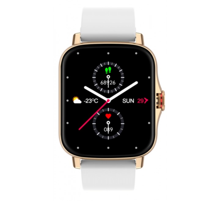 RELOJ RADIANT SMART CUADRADO DORADO CORREA BLANCA RAS10403