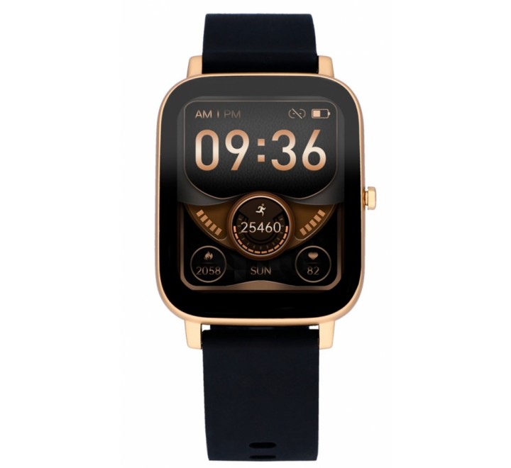 RELOJ RADIANT SMART CAJA ROSADA SILICONA NEGRA RAS10302